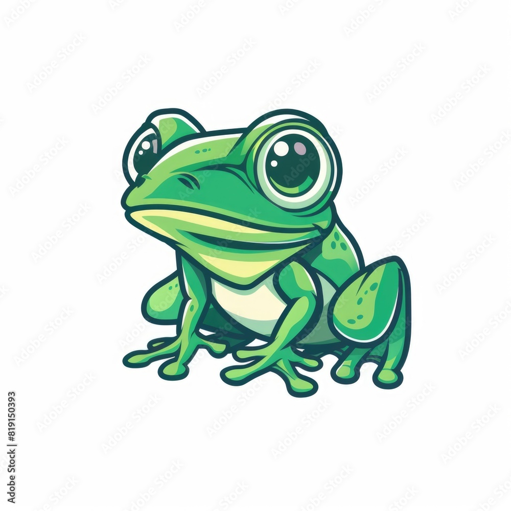 Obraz premium Mascot logo frog white background