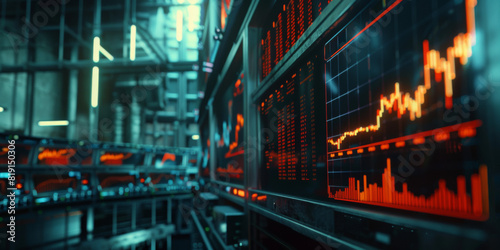 The Dow Jones Industrial Average grows, in the style of Octane render, cinematic, color grading