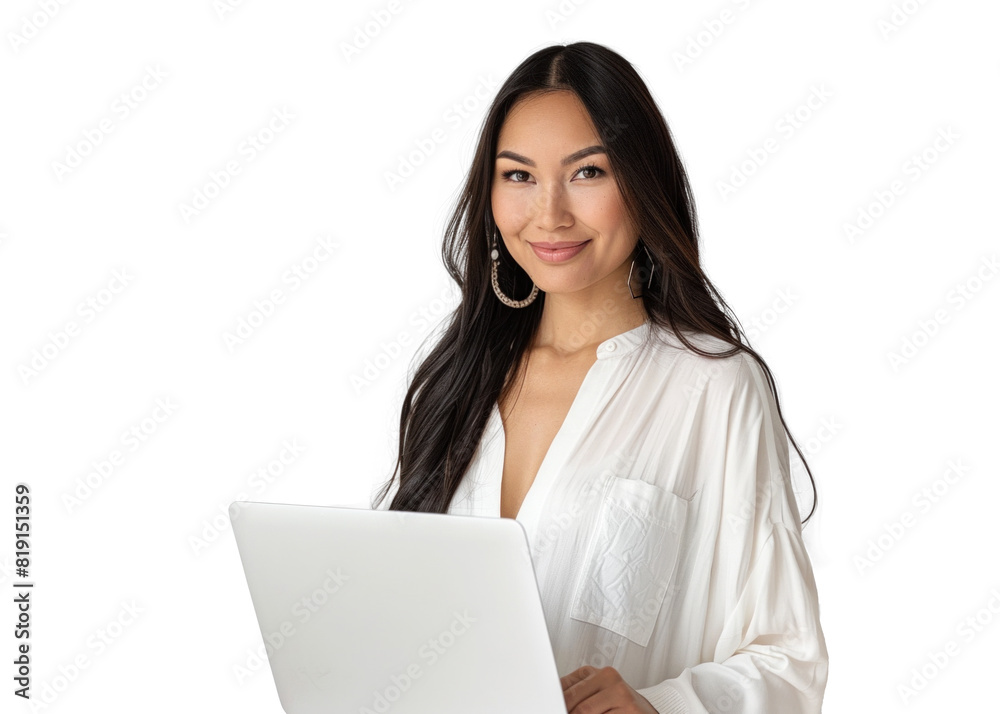 Native American Woman with Laptop Native American Woman with Laptop