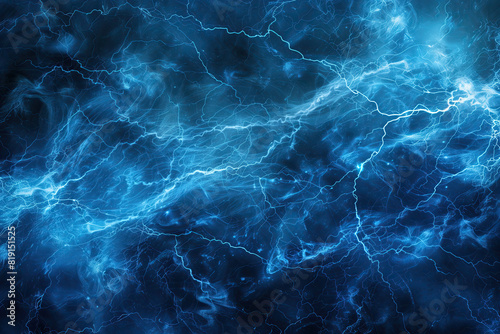 Blue background with lightning and storm