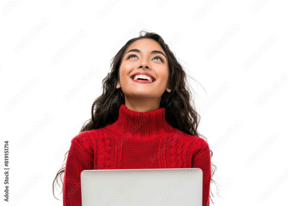 Native American Woman with Laptop Smiling Native American Woman with Laptop Smiling