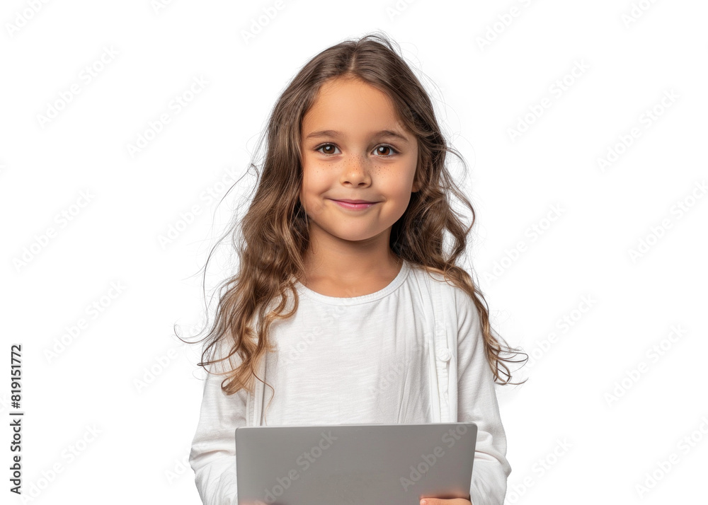 Young Native American Girl with Tablet