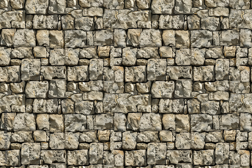 Stone wall pattern with natural rock texture, seamless design for rustic decoration, rugged tile ornament Stone wall pattern with natural rock texture, seamless design for rustic decoration, rugged tile ornament