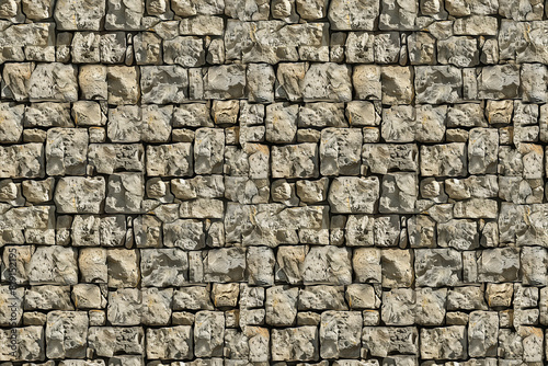 Stone wall pattern with natural rock texture  seamless design for rustic decoration  rugged tile ornament