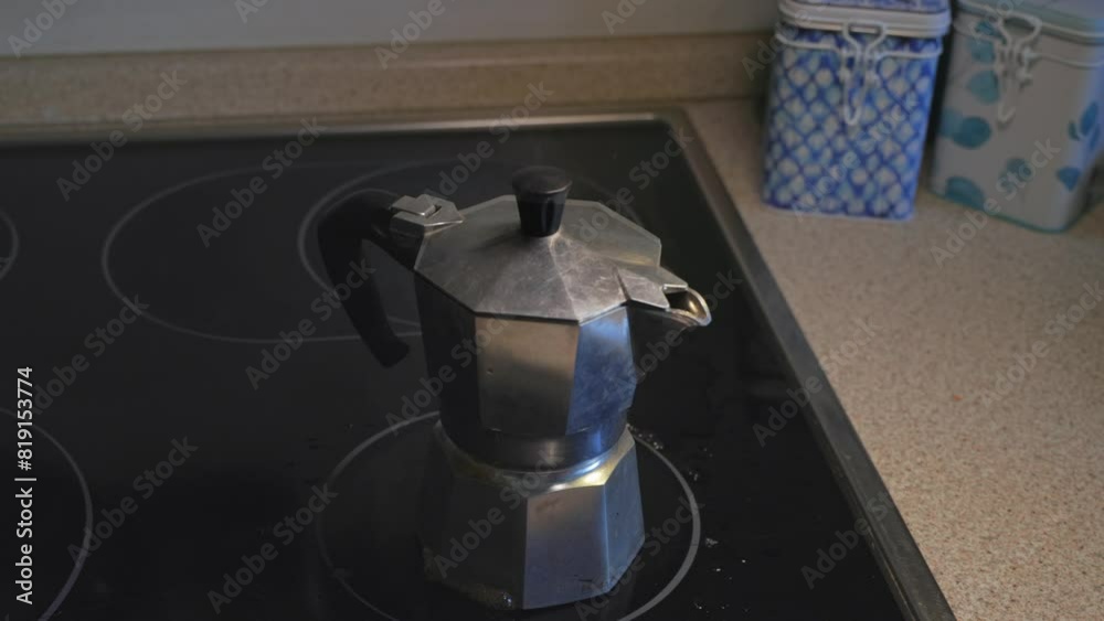 Brewing Magic: A Coffee Pot on a Stove Top Stock Video | Adobe Stock