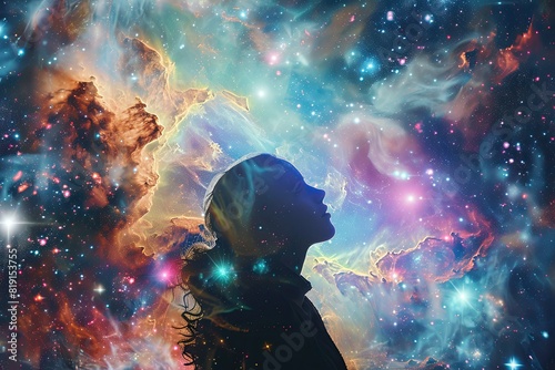 Awaken within a cosmic dream, Beautiful astro background