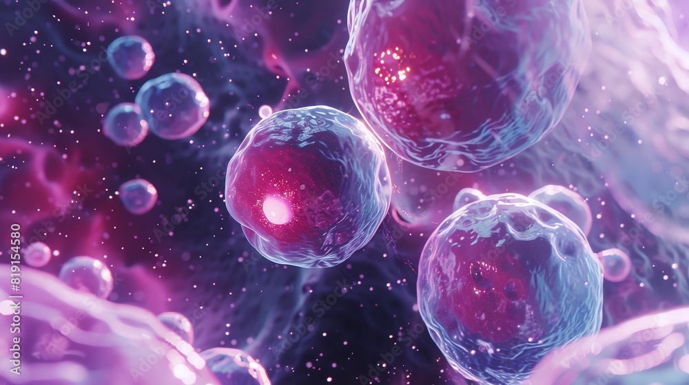 An ethereal journey through the microscopic world of cells, where vibrant colors and delicate structures create a mesmerizing symphony of life An ethereal journey through the microscopic world of cells, where vibrant colors and delicate structures create a mesmerizing symphony of life