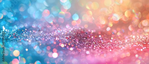 Cute pastel rainbow glitter background with space for text Generative AI