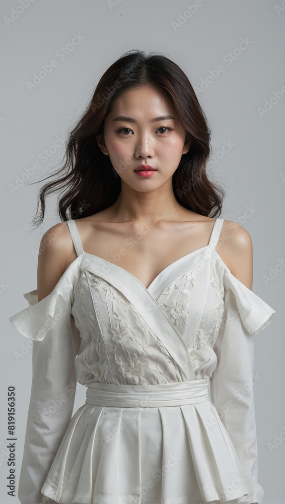 Image of beautiful Korean woman in white dress 21 Image of beautiful Korean woman in white dress 21