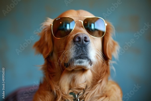 Come up with a witty caption for a dog wearing sunglasses and striking a pose
