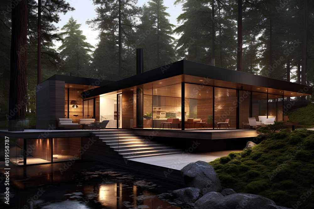 beautiful modern house in the forest beautiful modern house in the forest