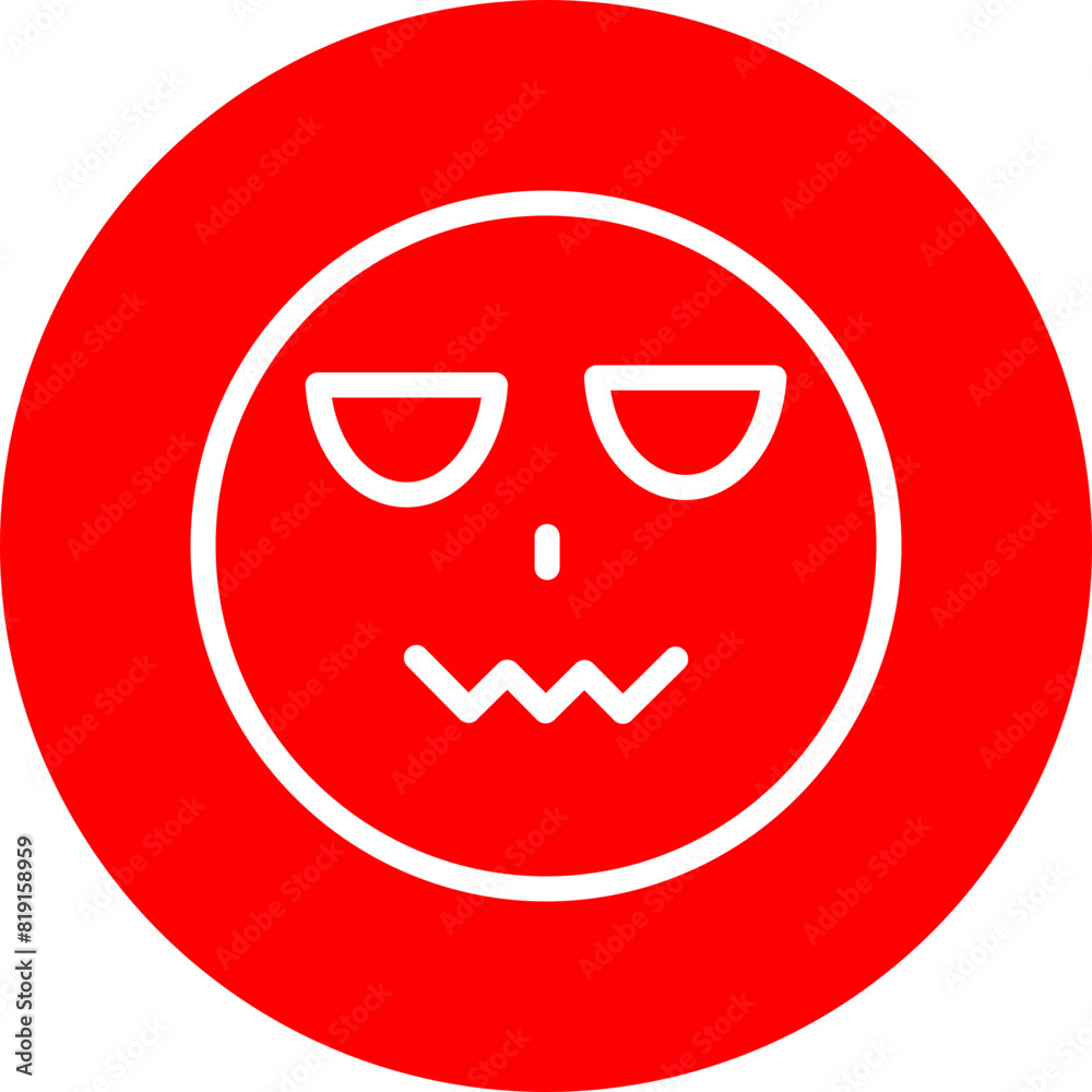 emoji sad Line White Circle Red Icon Design emoji sad Line White Circle Red Icon Design