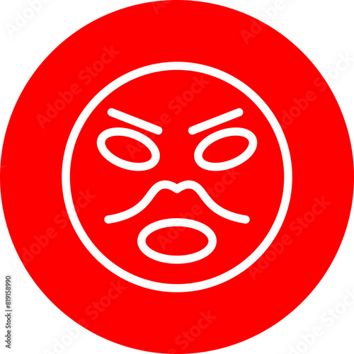 emoji angry man Line White Circle Red Icon Design