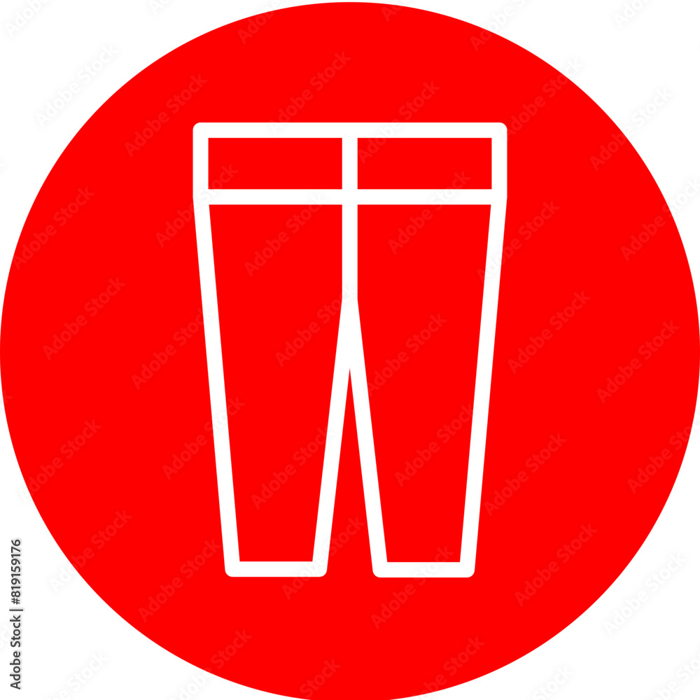 Trousers Line White Circle Red Icon Design Trousers Line White Circle Red Icon Design