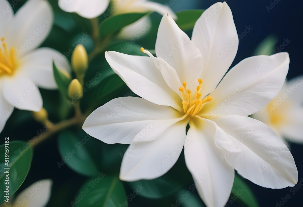 Fototapeta premium Jasmine flower closeup Realistic Light understand sun light significantly summer flower concept