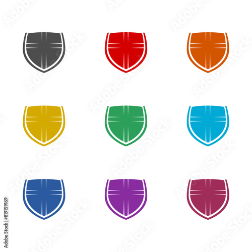Free Download  Shield christian cross icon isolated on white background. Set icons colorful - GFXLoad