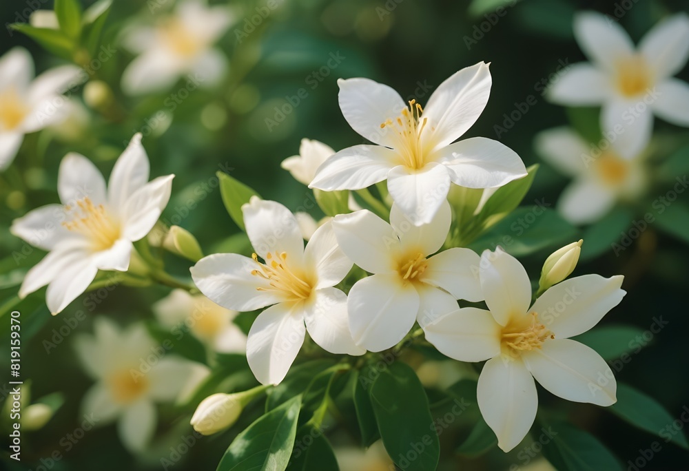Obraz premium Jasmine flower closeup Realistic Light understand sun light significantly summer flower concept