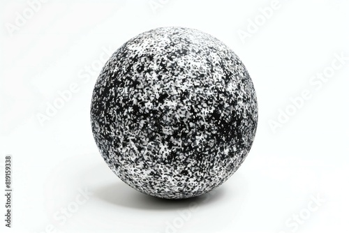  rendering of a black and white ball on a white background