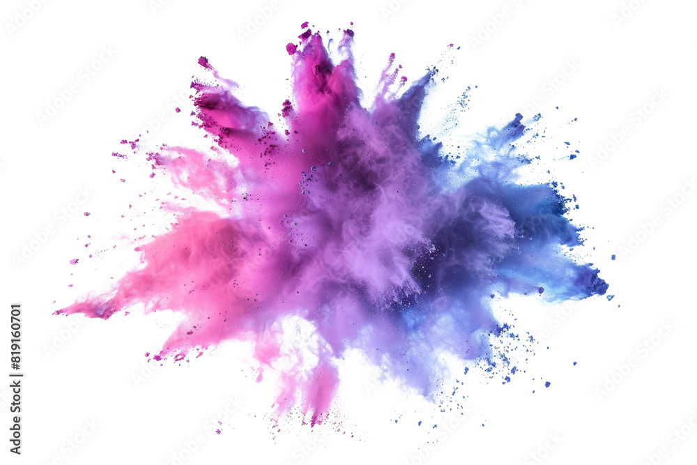 Vibrant explosion of colorful powder creating a dazzling visual effect, ideal for festive, creative, and artistic themes.