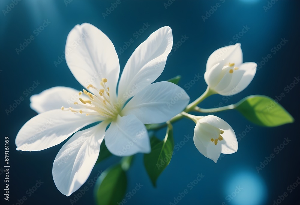 Fototapeta premium Jasmine flower closeup Realistic Light understand sun light significantly summer flower concept