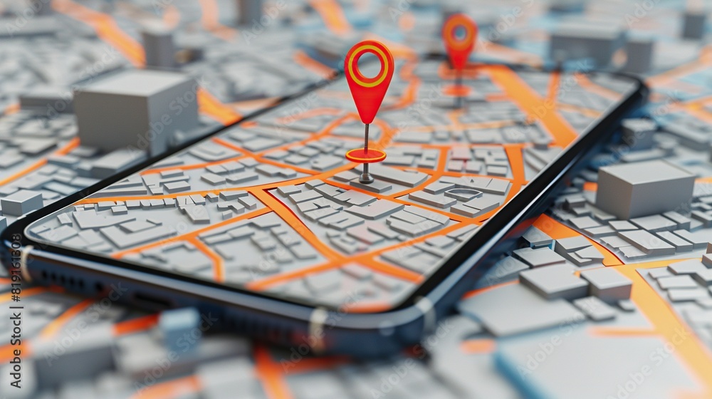 a gray box sits on a surface, surrounded by various objects including a cell phone, a street map, and various other objects a gray box sits on a surface, surrounded by various objects including a cell phone, a street map, and various other objects