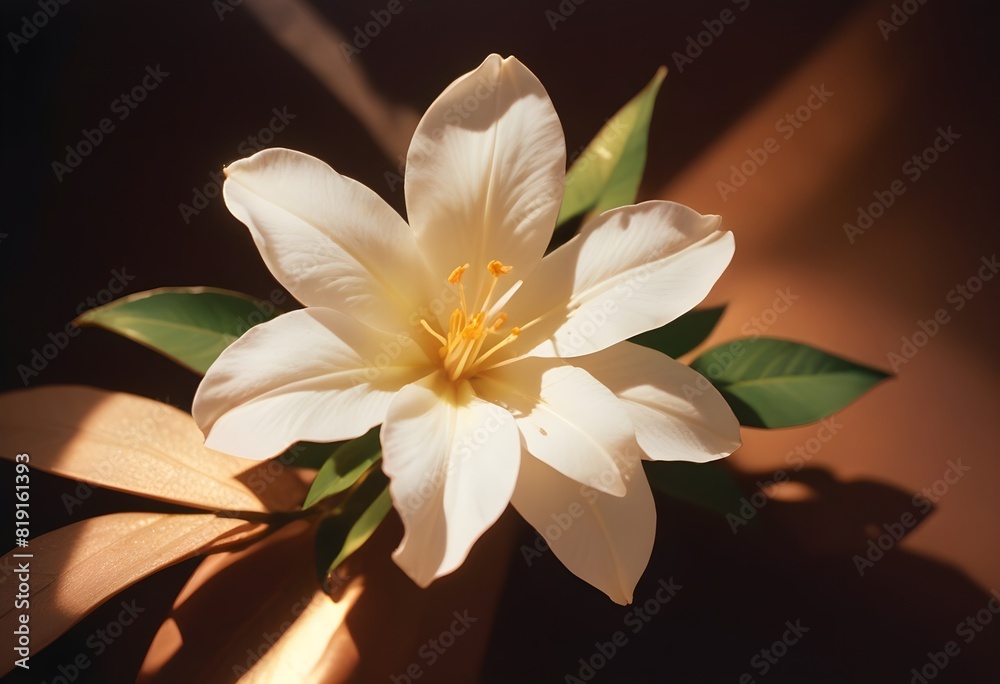 Fototapeta premium Jasmine flower closeup Realistic Light understand sun light significantly summer flower concept