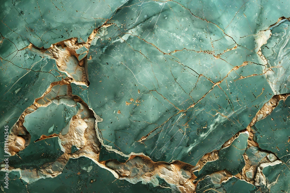 A green marble background with beige colored streaks
