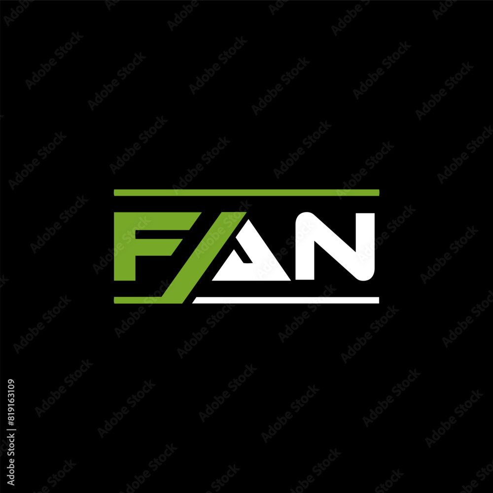 FAN letter logo design on BLACK background. FAN creative initials letter logo concept. FAN letter design FAN letter logo design on BLACK background. FAN creative initials letter logo concept. FAN letter design