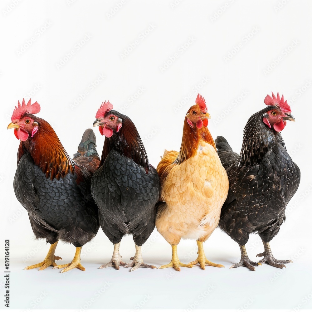 chickens, photo of stock, on a white background chickens, photo of stock, on a white background