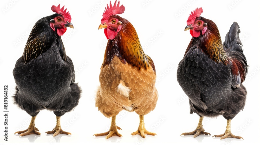 Fototapeta premium chickens, photo of stock, on a white background