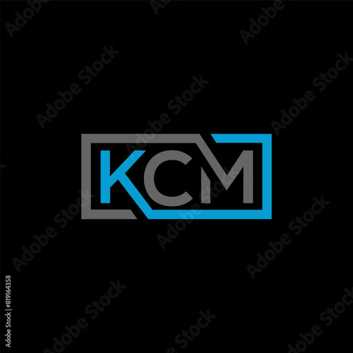 KCM letter logo design on BLACK background. KCM creative initials letter logo concept. KCM letter design.