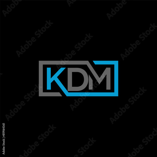 KDM letter logo design on BLACK background. KDM creative initials letter logo concept. KDM letter design.