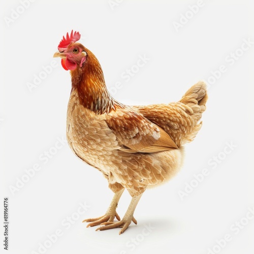 chickens, photo of stock, on a white background