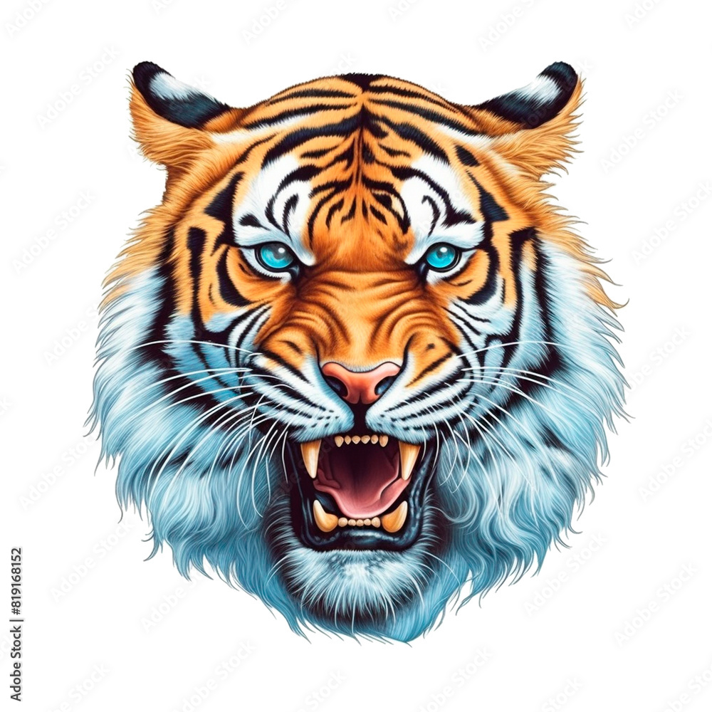 Tiger Image for Stickers, T-Shirt Print, Cap, Mug, Slippers, Mousepad, with Transparent Background PNG Tiger Image for Stickers, T-Shirt Print, Cap, Mug, Slippers, Mousepad, with Transparent Background PNG
