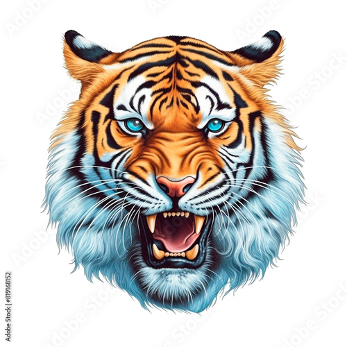 Tiger Image for Stickers  T-Shirt Print  Cap  Mug  Slippers  Mousepad  with Transparent Background PNG