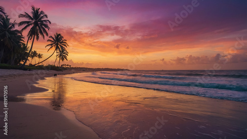 Tropical beach in Punta Cana  Dominican Republic. 