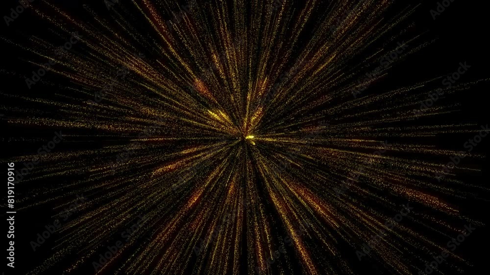 Futuristic Fractal Burst with Energy Glittering Particle Gold color abstract 4k background. Digital network technology concept. Futuristic Fractal Burst with Energy Glittering Particle Gold color abstract 4k background. Digital network technology concept.