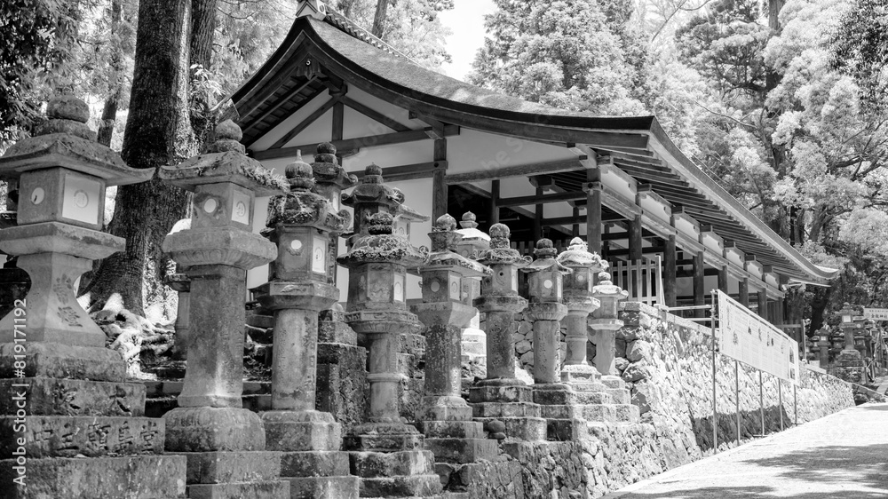 Fototapeta premium Nara Park trail and temple in spring season, Japan