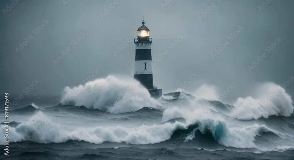 Waves of Fury: A Lighthouse Standing Tall Against the Storm's Wrath Waves of Fury: A Lighthouse Standing Tall Against the Storm's Wrath