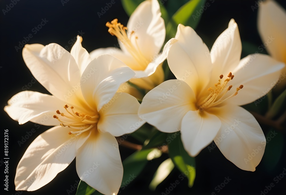 Fototapeta premium Jasmine flower closeup Realistic Light understand sun light significantly summer flower concept