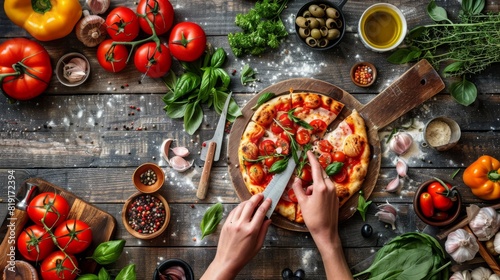A Delicious Homemade Pizza Preparation photo