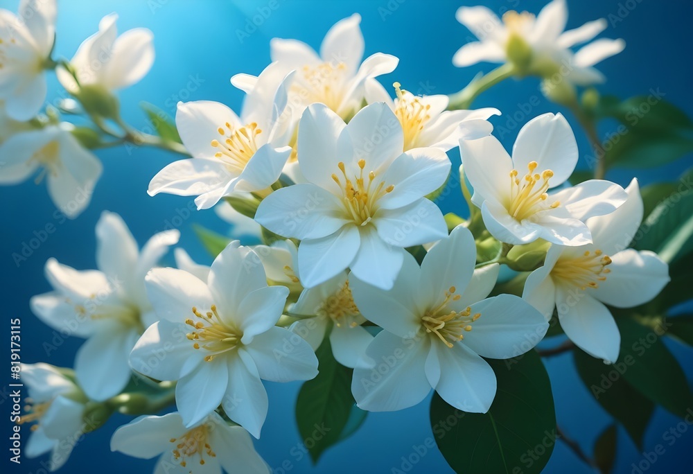 Obraz premium Jasmine flower closeup Realistic Light understand sun light significantly summer flower concept