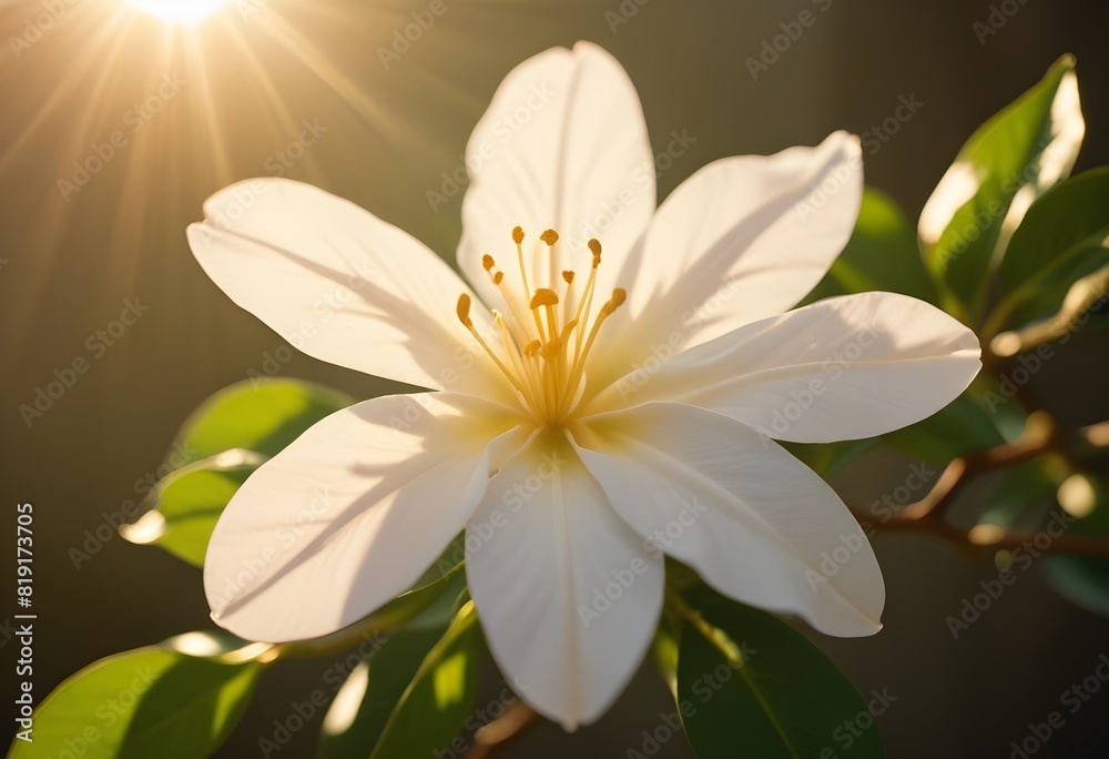 Fototapeta premium Jasmine flower closeup Realistic Light understand sun light significantly summer flower concept