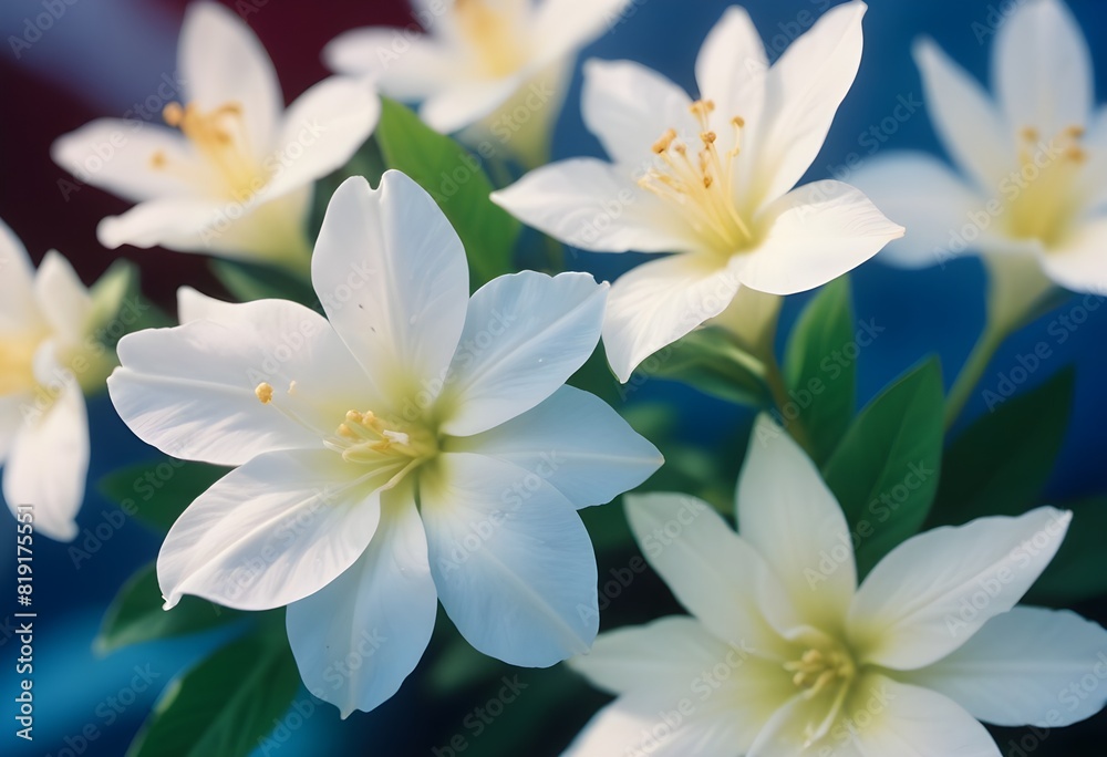 Fototapeta premium Jasmine flower closeup Realistic Light understand sun light significantly summer flower concept