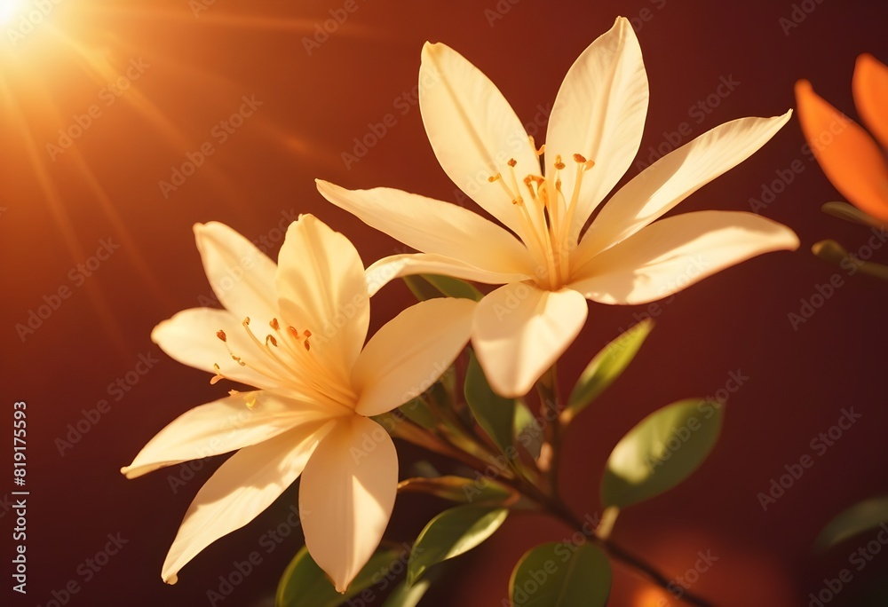 Obraz premium Jasmine flower closeup Realistic Light understand sun light significantly summer flower concept