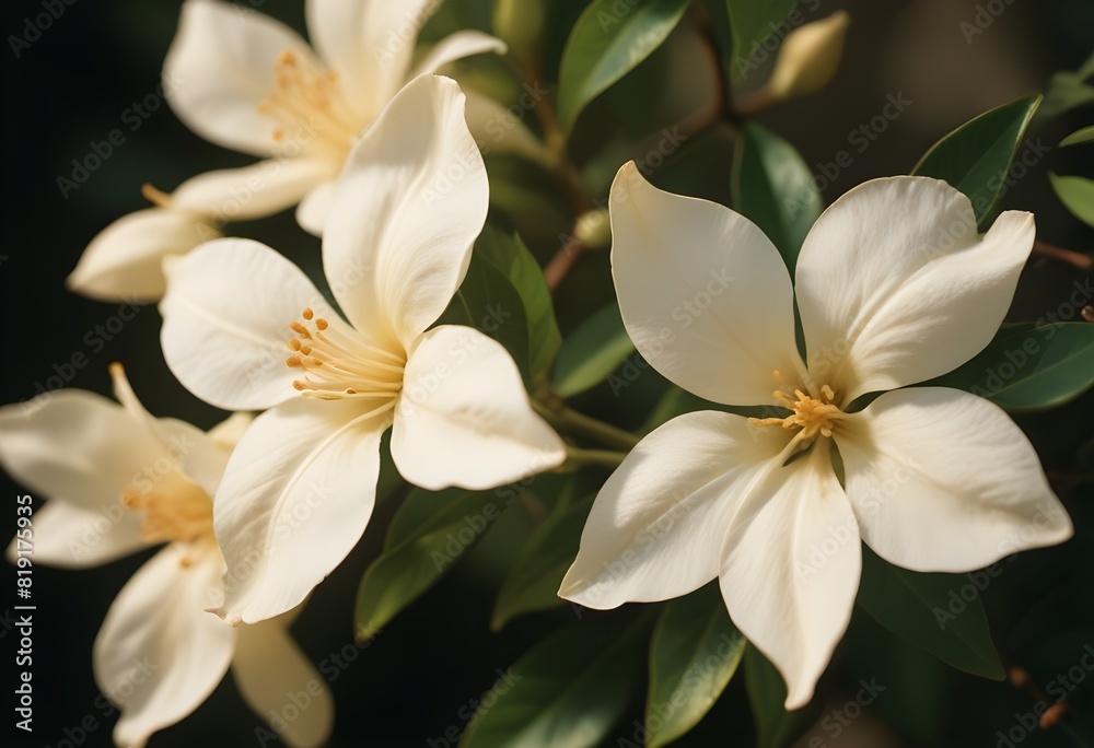 Obraz premium Jasmine flower closeup Realistic Light understand sun light significantly summer flower concept