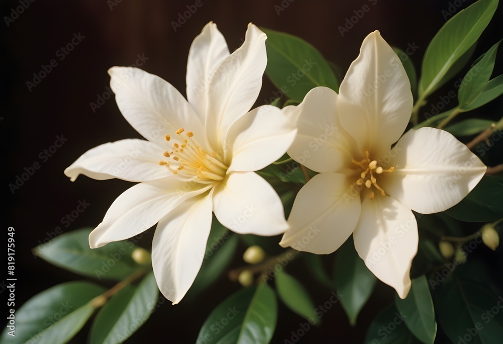 Fototapeta premium Jasmine flower closeup Realistic Light understand sun light significantly summer flower concept