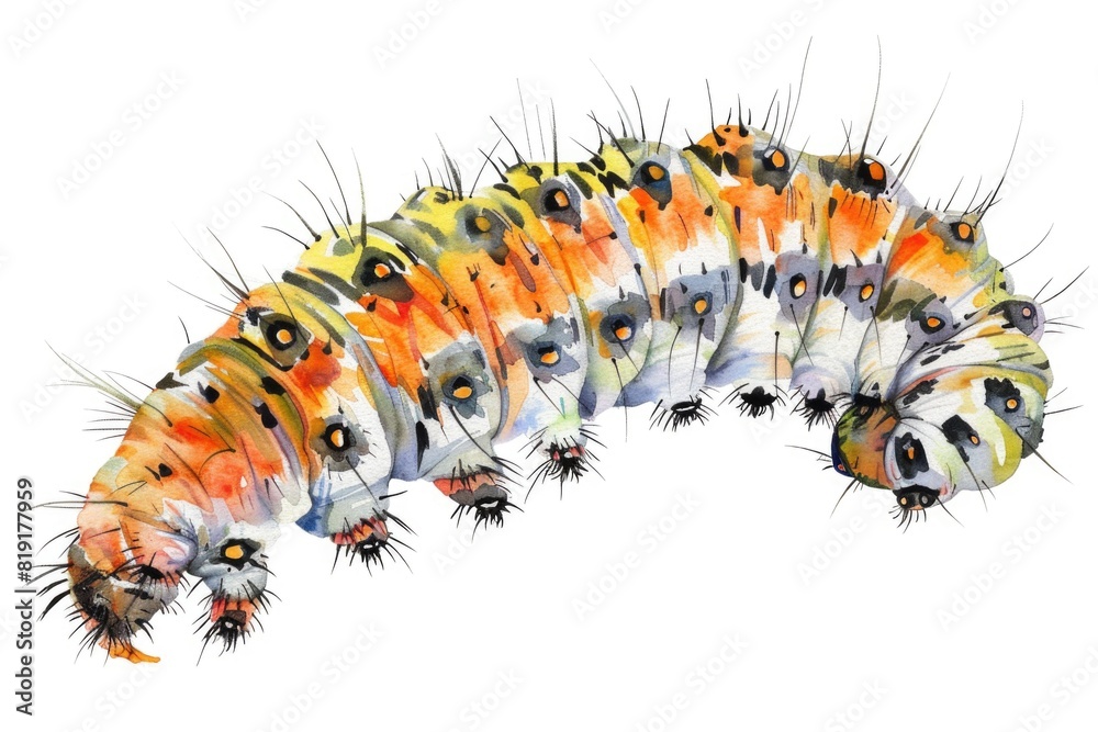 Obraz premium Vibrant watercolor illustration of a cater butterfly. Ideal for educational materials or nature-themed designs