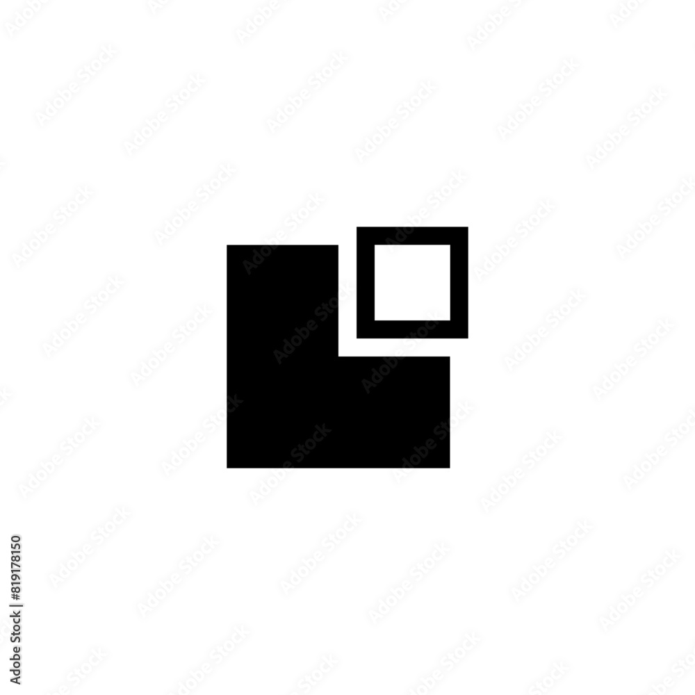 A minimalist black and white geometric design featuring two overlapping squares. Duplicate layer. A minimalist black and white geometric design featuring two overlapping squares. Duplicate layer.
