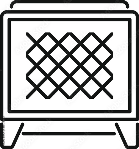Abstract woven pattern icon illustration in black and white. Featuring a creative geometric artwork texture symbol graphic embroidery grid diamond shape craft textile vector. Perfect for modern